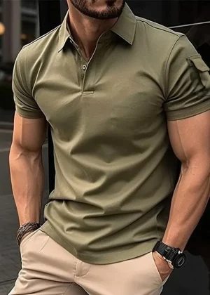 06 NEW Solid Color Polo Shirt Ultra-light Men's Breathable Sweat-wicking Shirt Suitable for Fitness Gym and Running